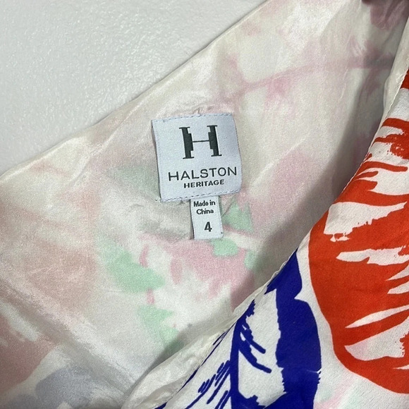 H Halston heritage one shoulder mini dress silk size 4 - Picture 3 of 5